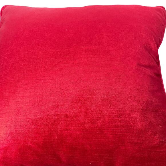 Pier 1 Red Velvet Throw Pillow Set of 2 Glam Accent Square Removeable Zip Cover - Picture 11 of 11